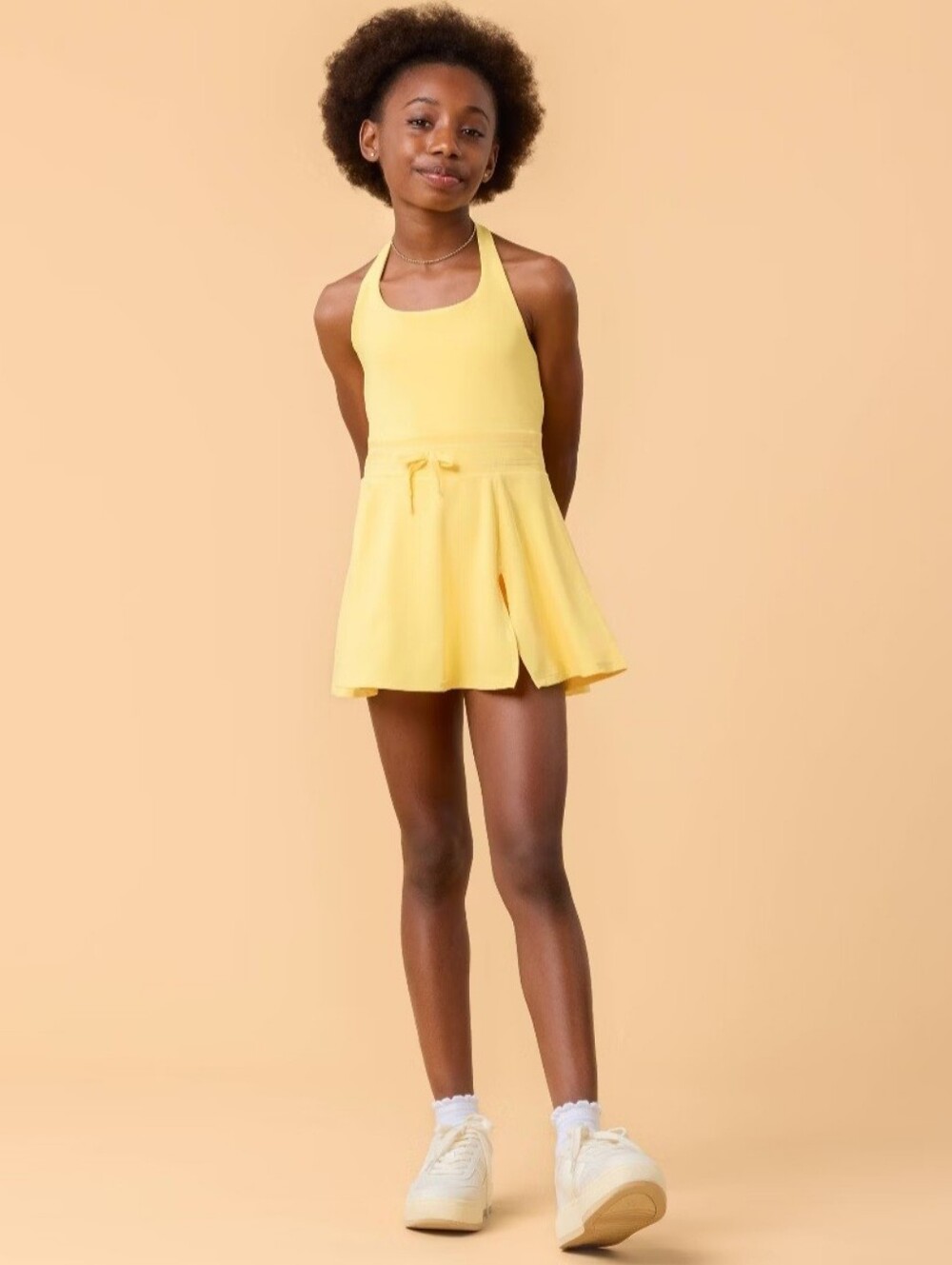 Blogilates Girls' Mommy & Me Game Set Match Dress - Yellow S